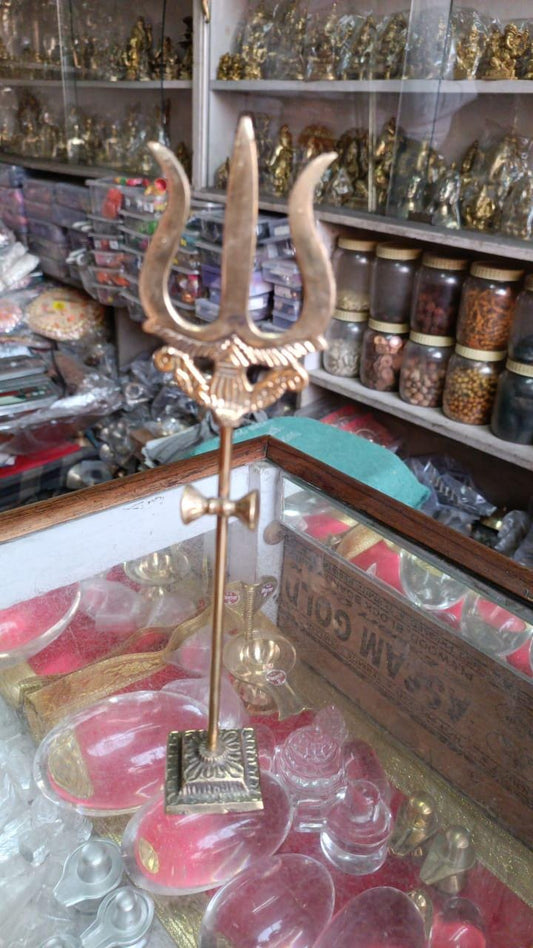 Handmade Brass Trident for Pooja and Display