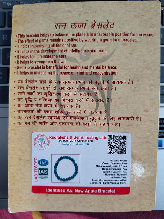 Blue Agate Energy Bracelet: Chakra Healing Gemstone