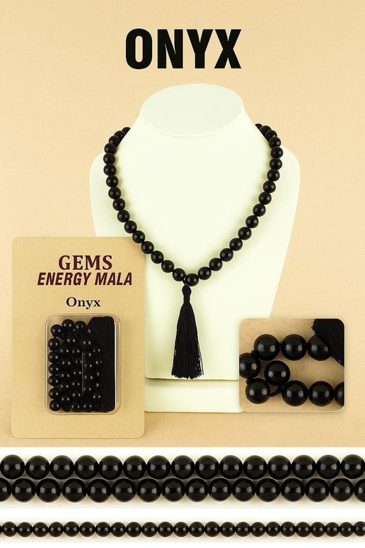 Golden Obsidian Mala Necklace: 108 Bead Gemstone Prayer Beads