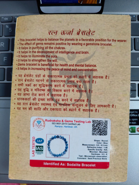 Sodalite Gemstone Bracelet: Natural Stone, Chakra Balance