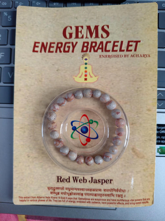 Red Web Jasper Bracelet: Natural Stone Energy, Chakra Balancing
