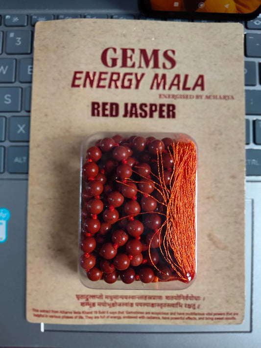 Red Jasper Mala: 108 Bead Healing Necklace, Grounding Prayer Beads