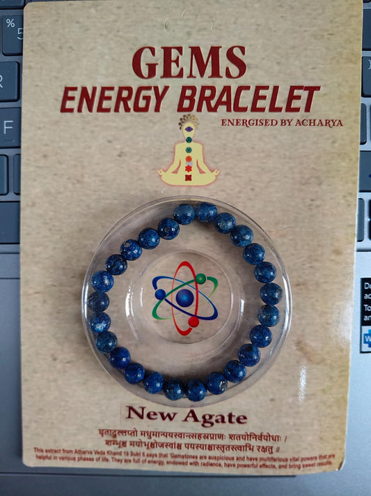 Blue Agate Energy Bracelet: Chakra Healing Gemstone