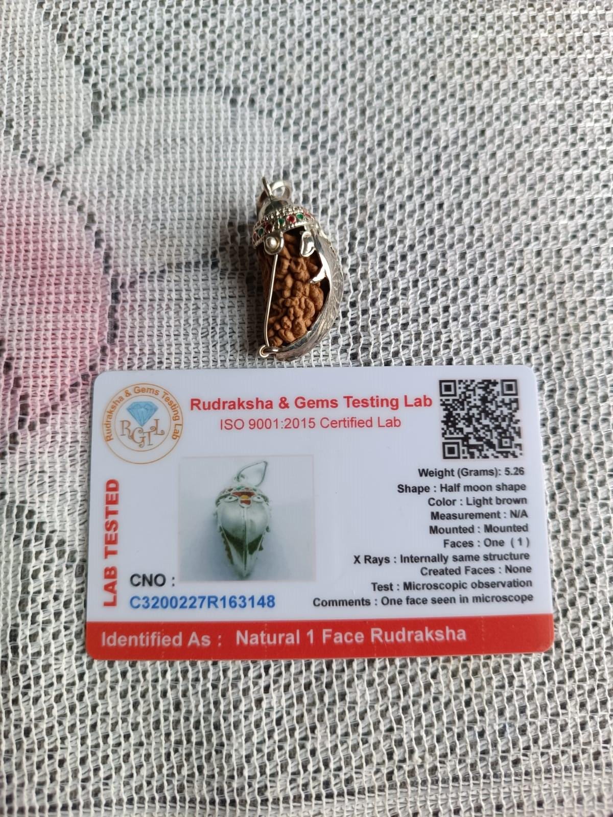 1 Mukhi Natural Certified Rudraksha Bead (Lab Tested)