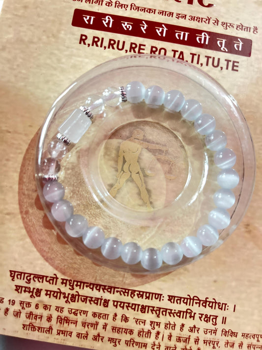 Libra Zodiac Bracelet: Gemstone Rashi Healing Jewelry