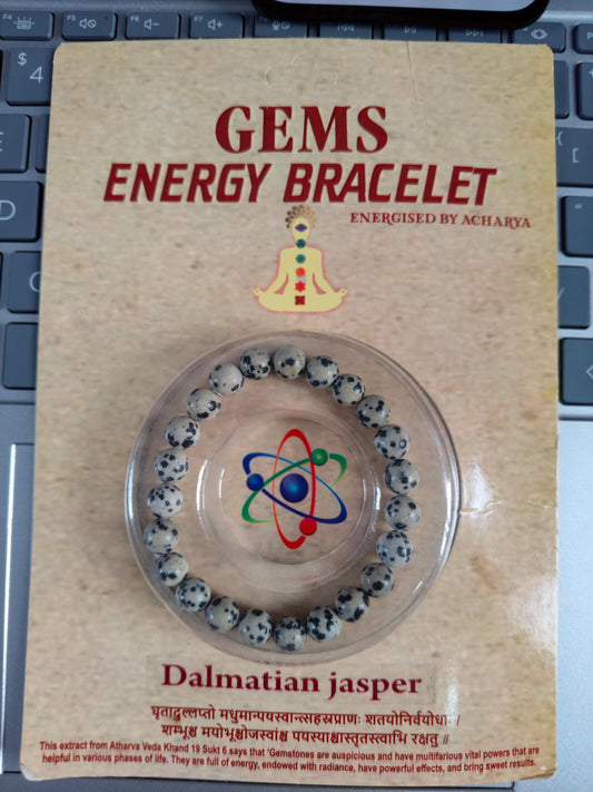 Natural Dalmatian Jasper Bracelet | Certified Gemstone Bracelet for Balance, Focus, Healing & Protection