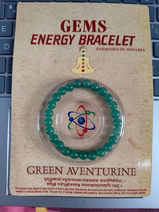 Green Aventurine Gemstone Energy Bracelet – Energized Ratan Urja Healing Stone for Balance & Positivity