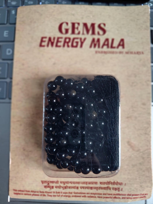 Golden Obsidian Mala Necklace: 108 Bead Gemstone Prayer Beads