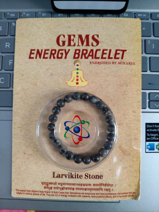 Natural Larvikite Gemstone Bracelet | Energy Balancing