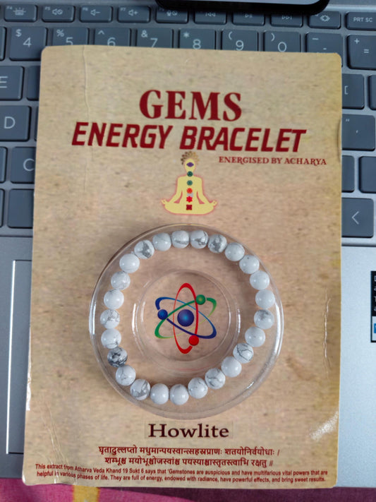 Howlite Gemstone Bracelet: Calming Energy, Lab Certified