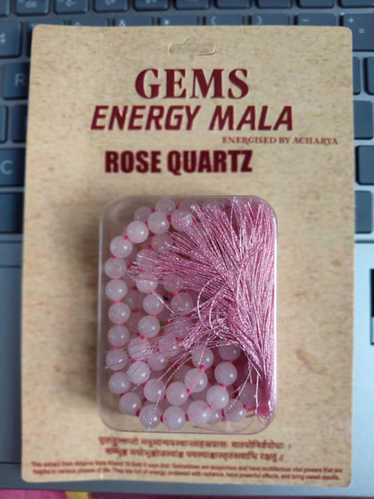 Rose Quartz Mala 108 Bead Necklace: Healing Prayer Beads