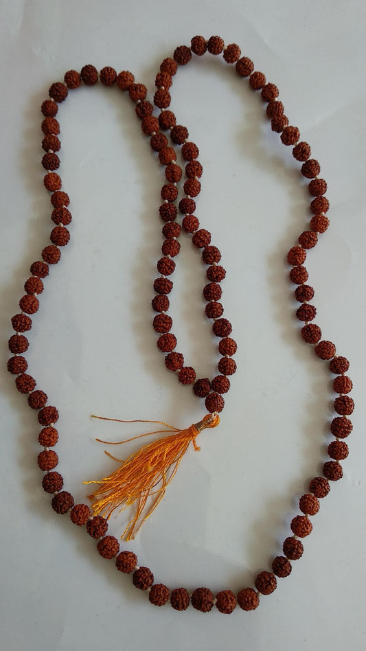 Rudraksha Mala 108 Bead Natural Prayer Beads Meditation Necklace Spiritual Healing Energy Yoga Mala