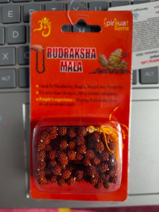 Rudraksha Mala 108 Bead Natural Prayer Beads Meditation Necklace Spiritual Healing Energy Yoga Mala