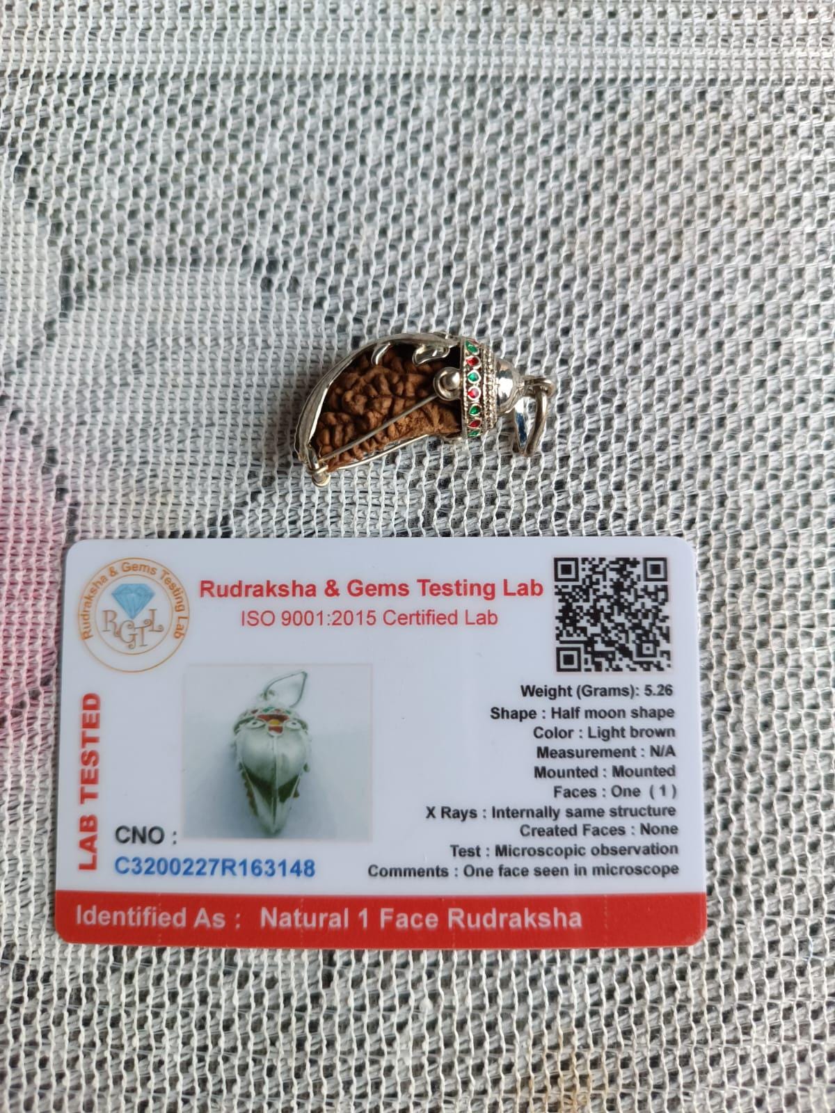 1 Mukhi Natural Certified Rudraksha Bead (Lab Tested)