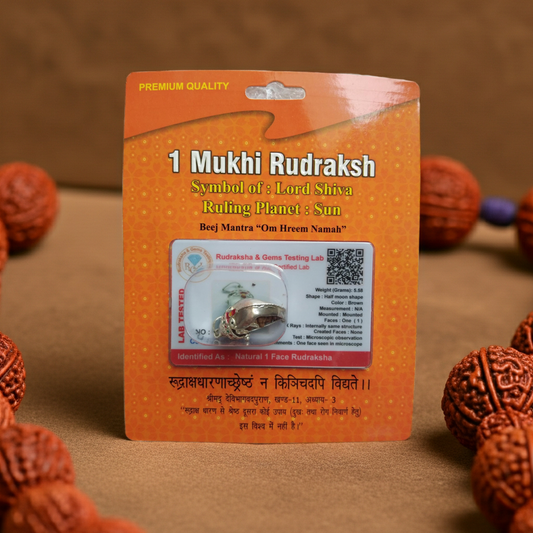 1 Mukhi Natural Certified Rudraksha Bead (Lab Tested)