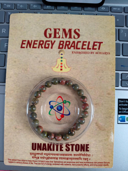 Unakite Gemstone Bracelet: Natural Healing Energy (8-8.5mm)