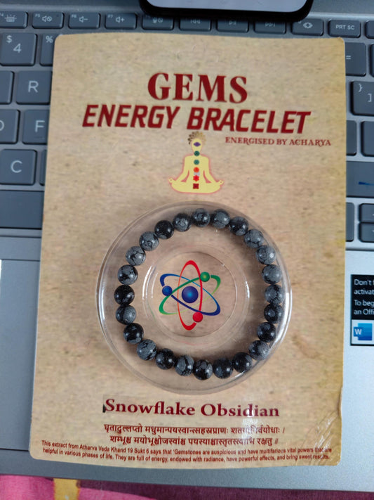 Snowflake Obsidian Gemstone Bracelet: Energy Healing, Protection